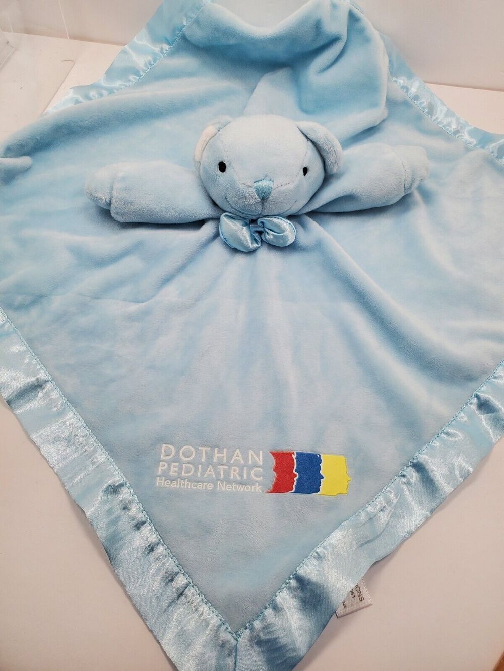 Bear Baby Lovey Blue Security Blanket Satin Dothan Healthcare